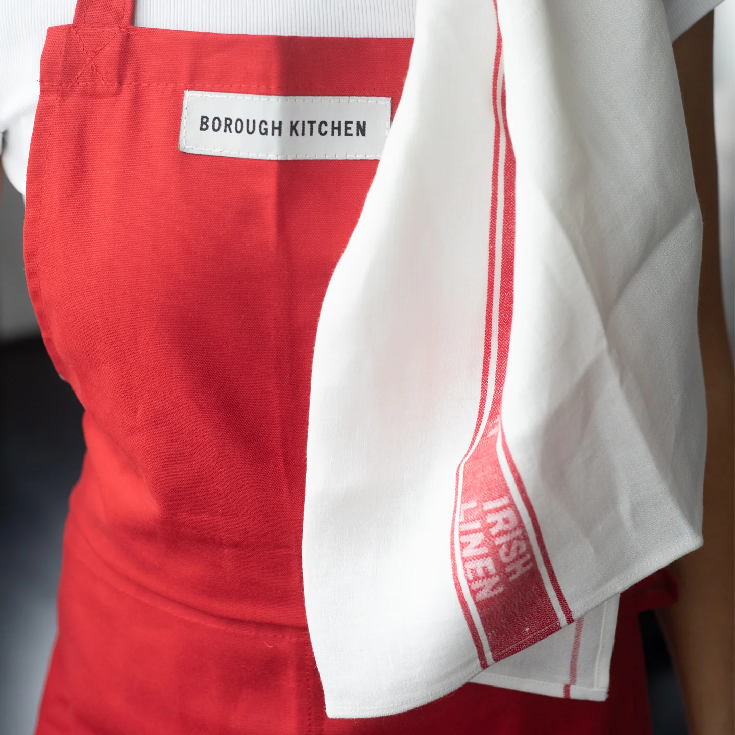Borough Kitchen Irish Linen Tea Towel / Pack of 3 / Red - Image 2