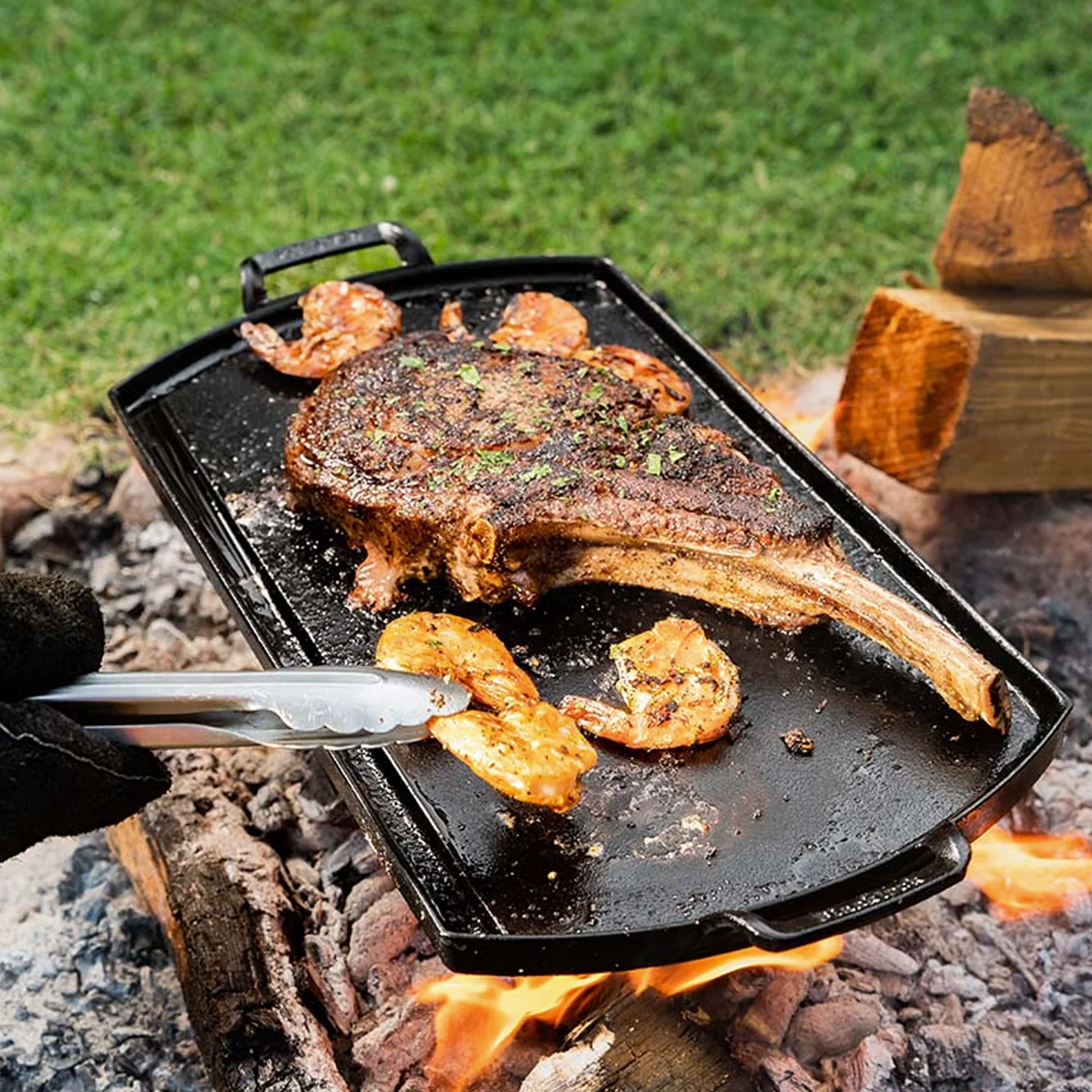 Lodge Blacklock Double Burner Griddle /25x50cm/ 10"x20" - Image 2