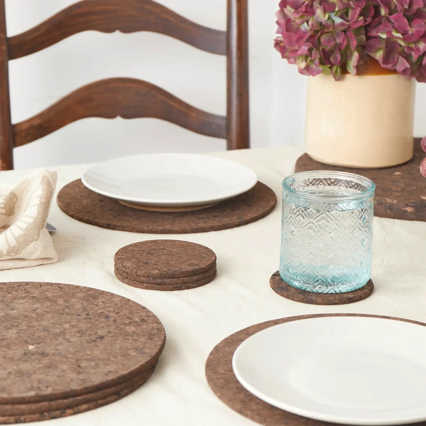 Smoked Cork Coasters 10cm / Set of 4 - Image 3