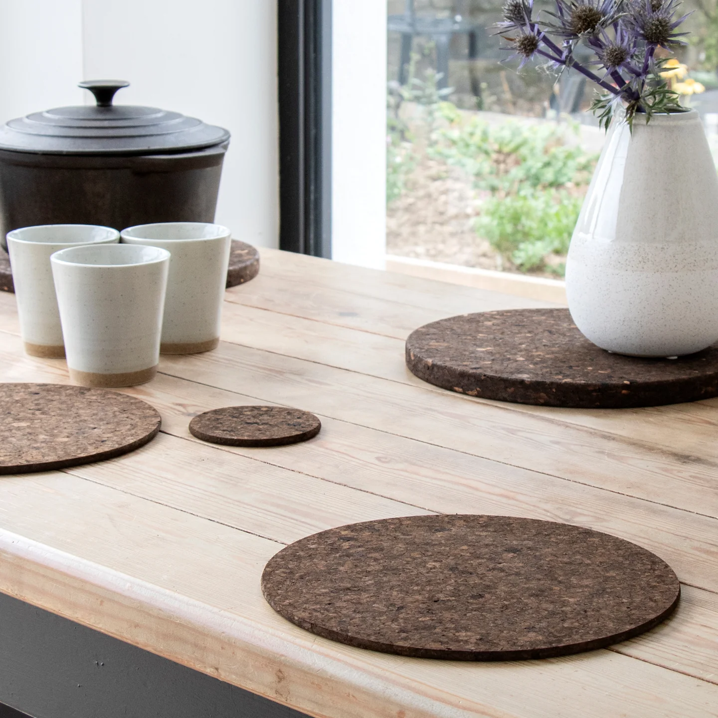 Smoked Cork Coasters 10cm / Set of 4 - Image 6