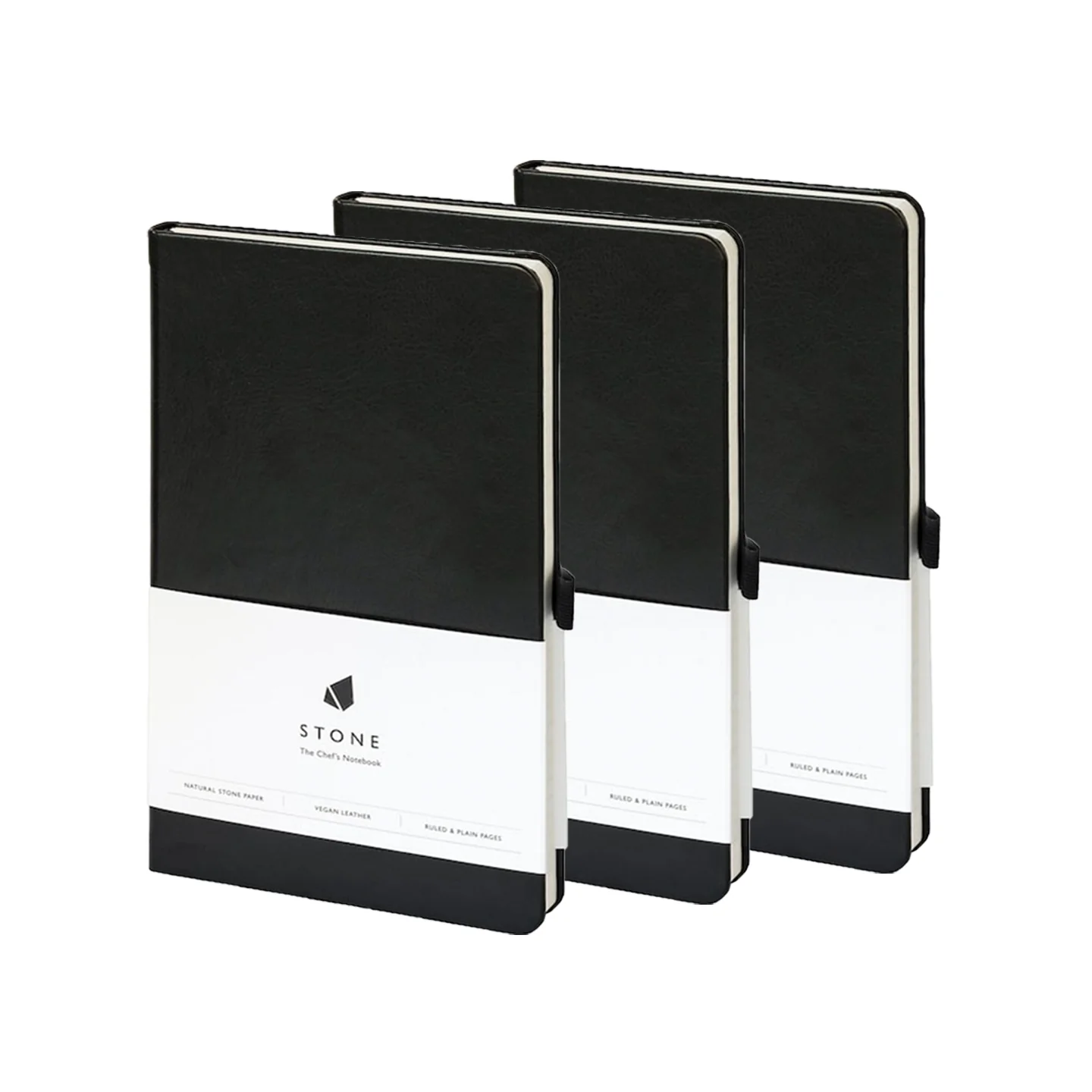 Stone The Chef's Notebook / Pack of 3 / Black